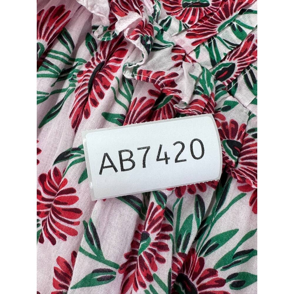 BANJANAN Constance Dress XS Dune Daisy Red Floral Cotton Maxi Dress - Picture 14 of 14